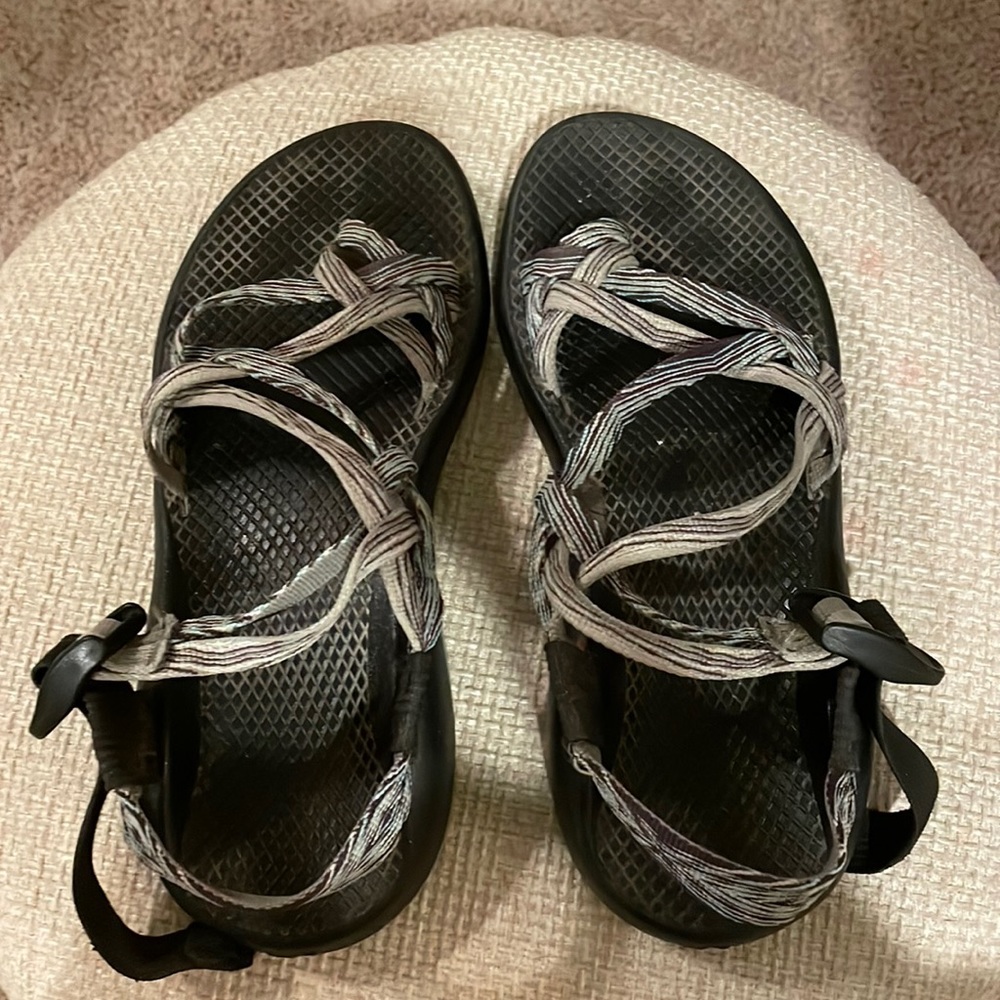 Blue and Purple Chacos